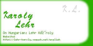 karoly lehr business card